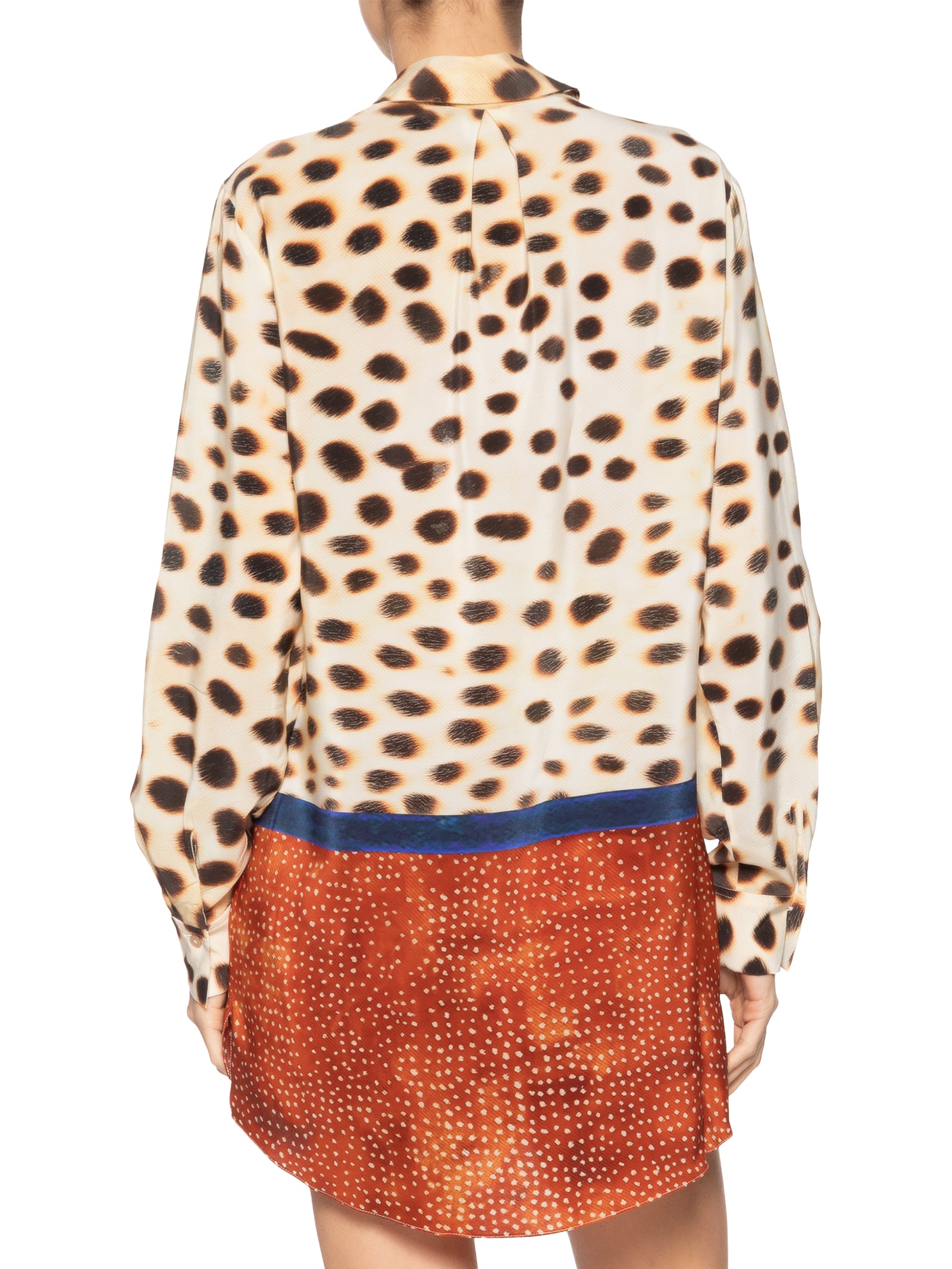 Chemise Feminino Curta Barrado Onça Penas Laranja Animale