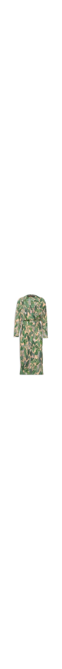 Chemise Feminino Envelope Folhagem Insetos - Verde