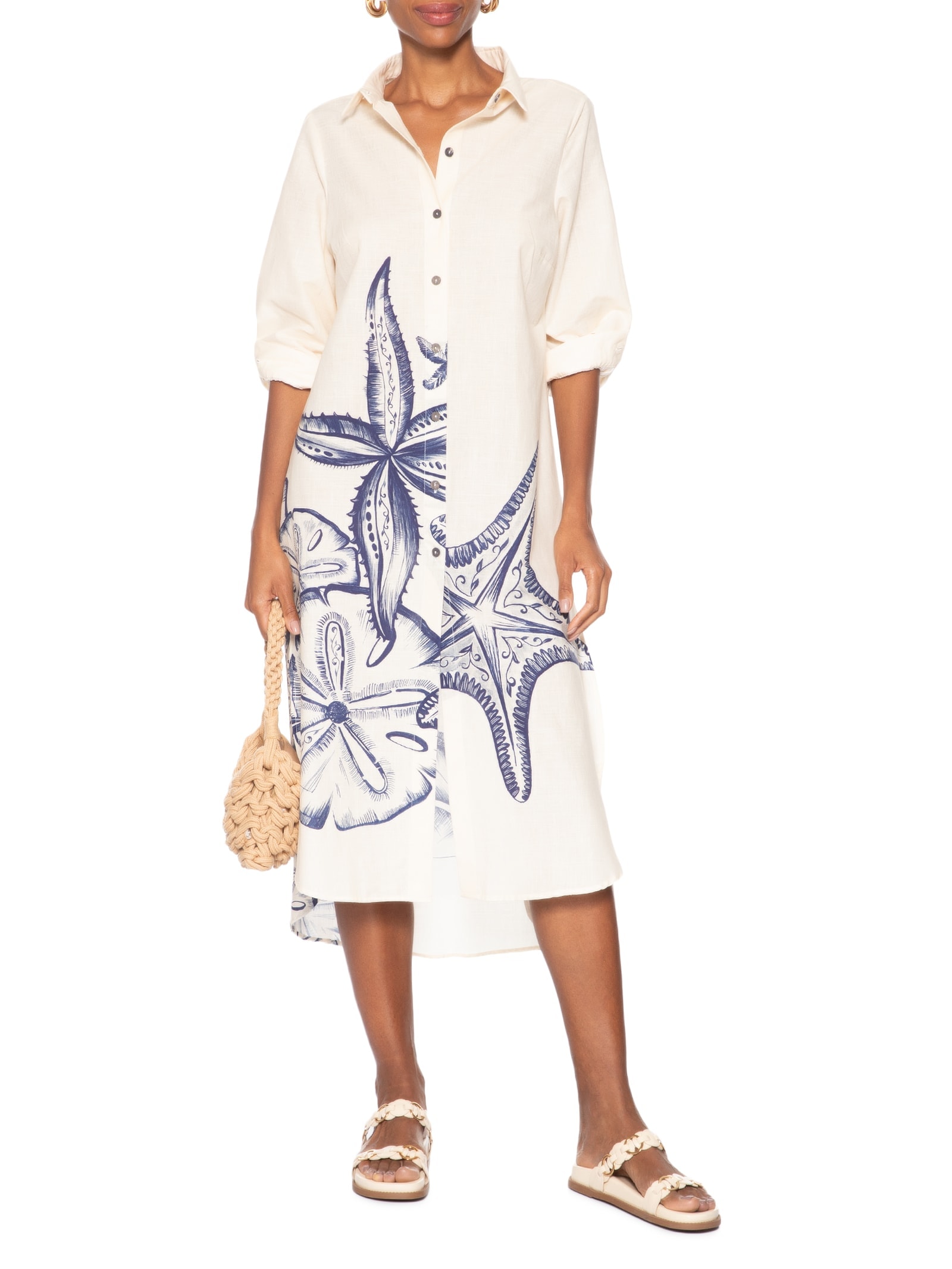 Chemise Feminino Mar De Estrelas Off White Farm Praia