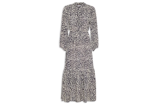 Chemise Midi Estampada - Preto