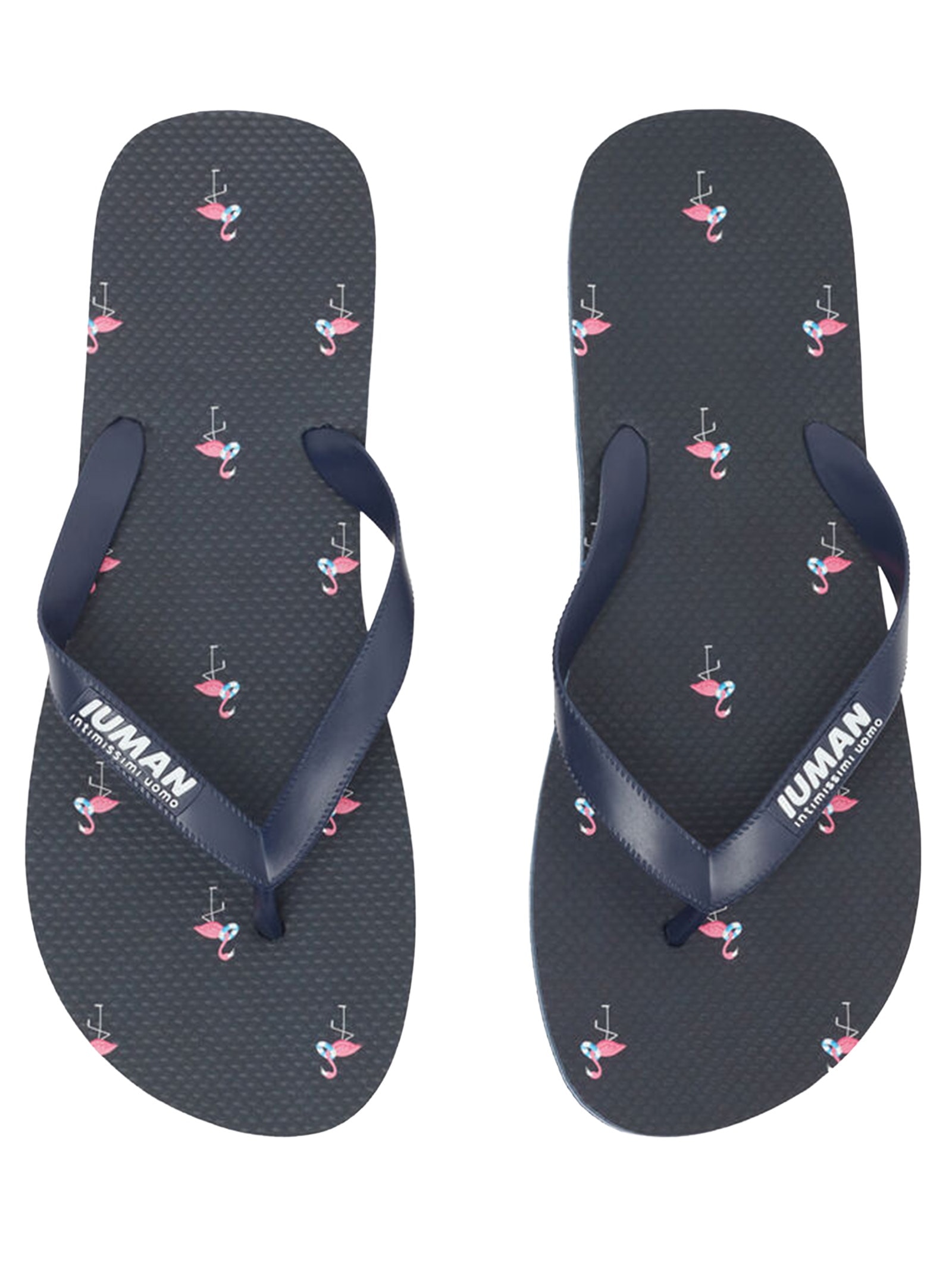 Chinelo De Dedo Com Estampa De Flamingos Azul Intimissimi