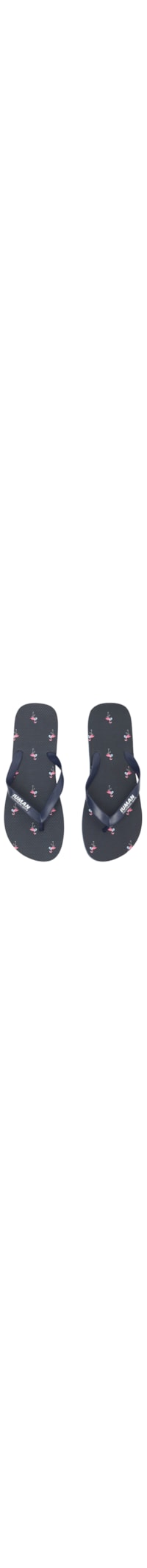 Chinelo De Dedo Com Estampa De Flamingos - Azul