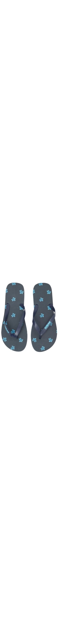 Chinelo De Dedo Com Estampa De Tartarugas - Azul