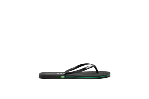 Chinelo Feminino Easy Bandeira Do Brasil - Preto
