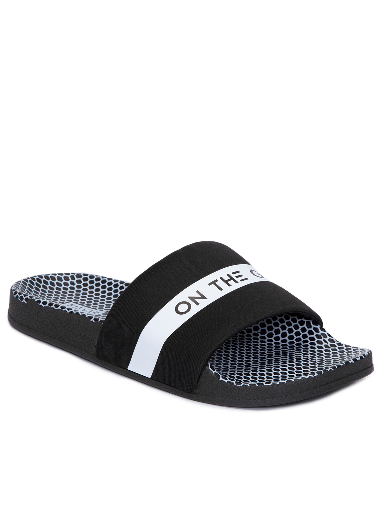 Chinelo Feminino Slider Escritas Preto Fiever