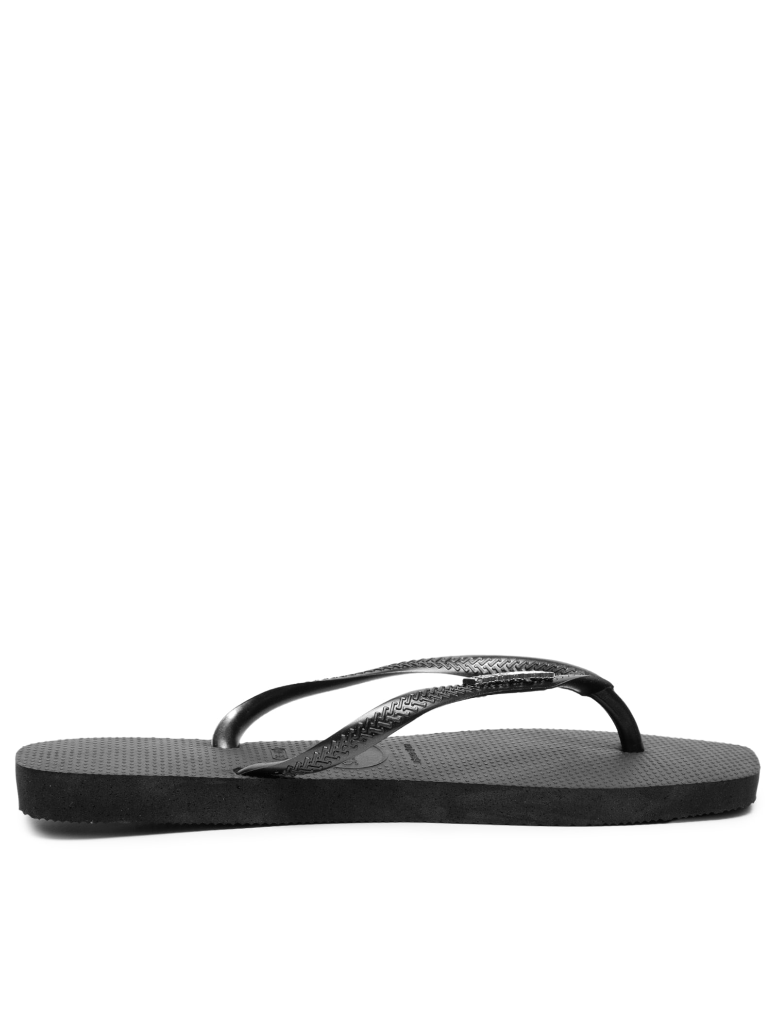 Chinelo Feminino Slim Square Logo Metalic Preto  Havaianas