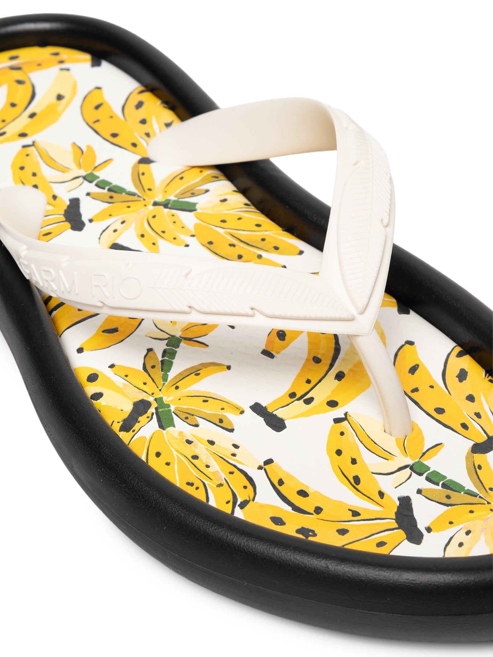 Chinelo Feminino Tir Te Logo Preto Farm Rio