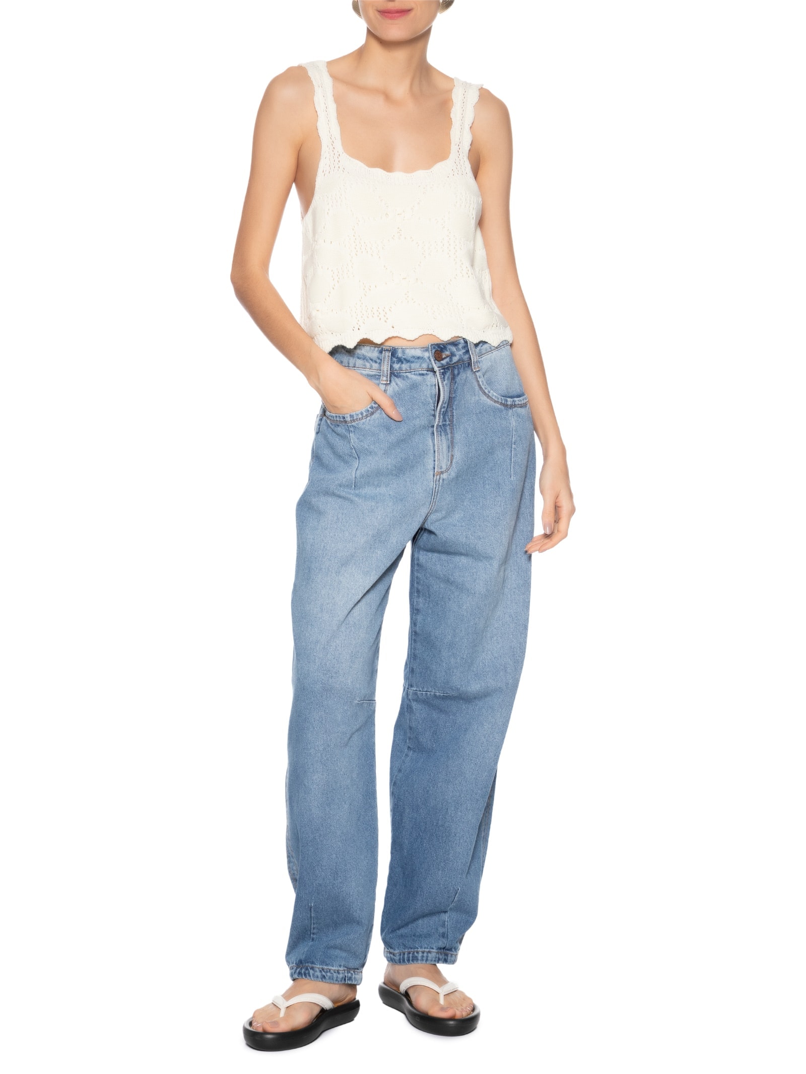 Chinelo Feminino Tir Te Logo Preto Farm Rio