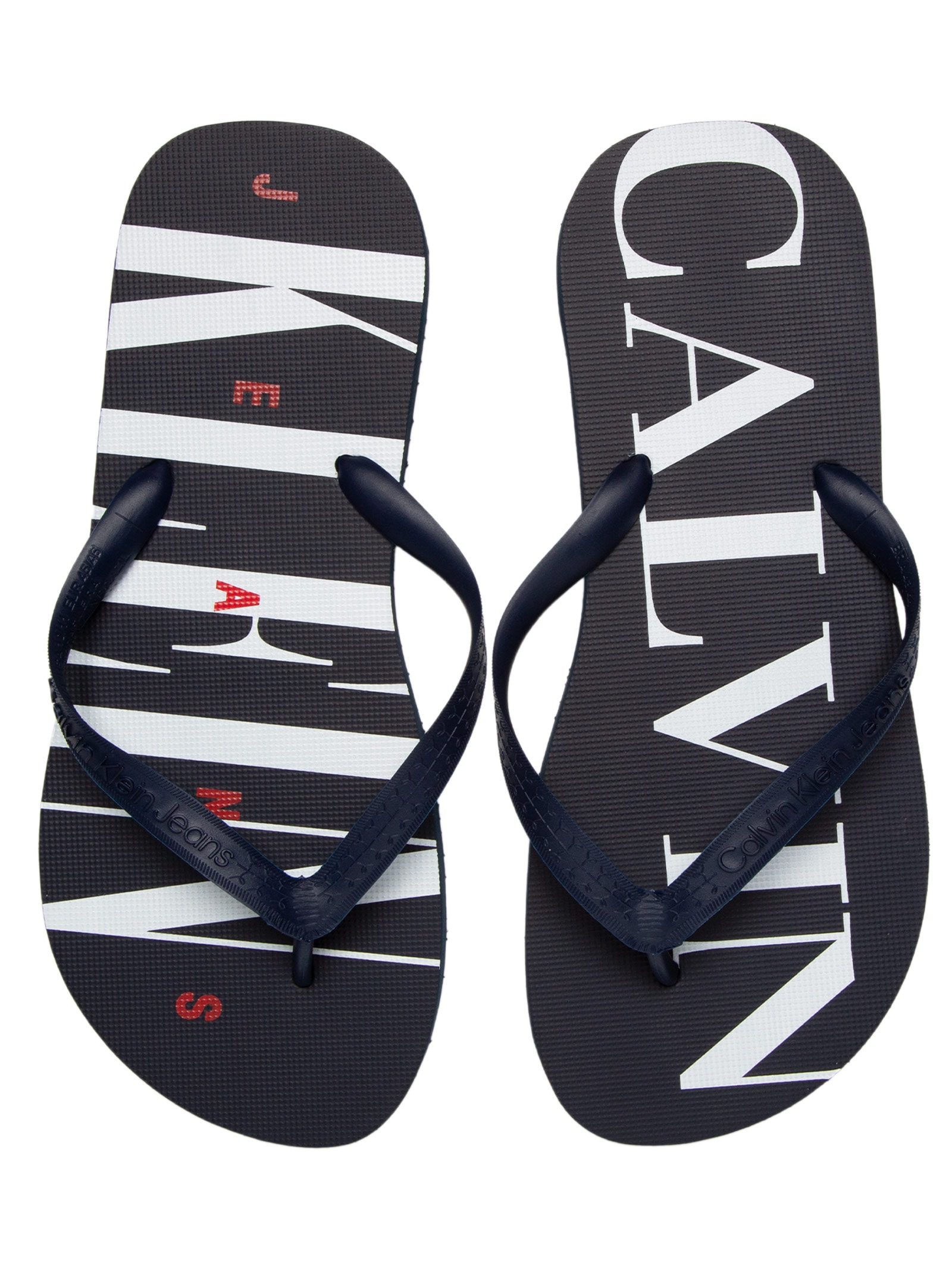 Chinelo Masculino CKJ Logo Serif Font Azul Calvin Klein Jeans