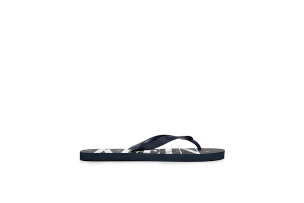 Chinelo Masculino CKJ Logo Serif Font - Azul