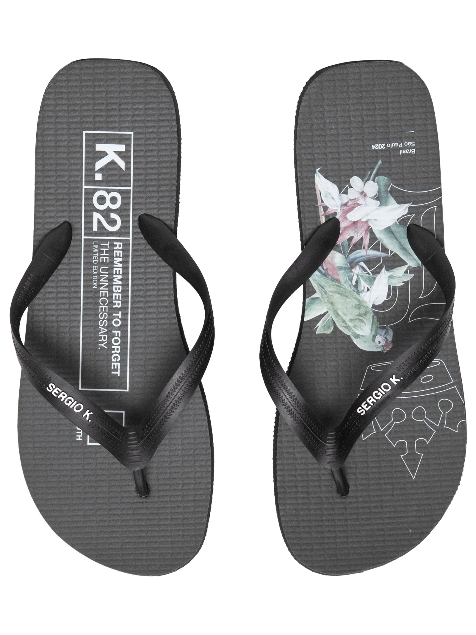 Chinelo Masculino Estampado Logo Jungle Preto Sergio K