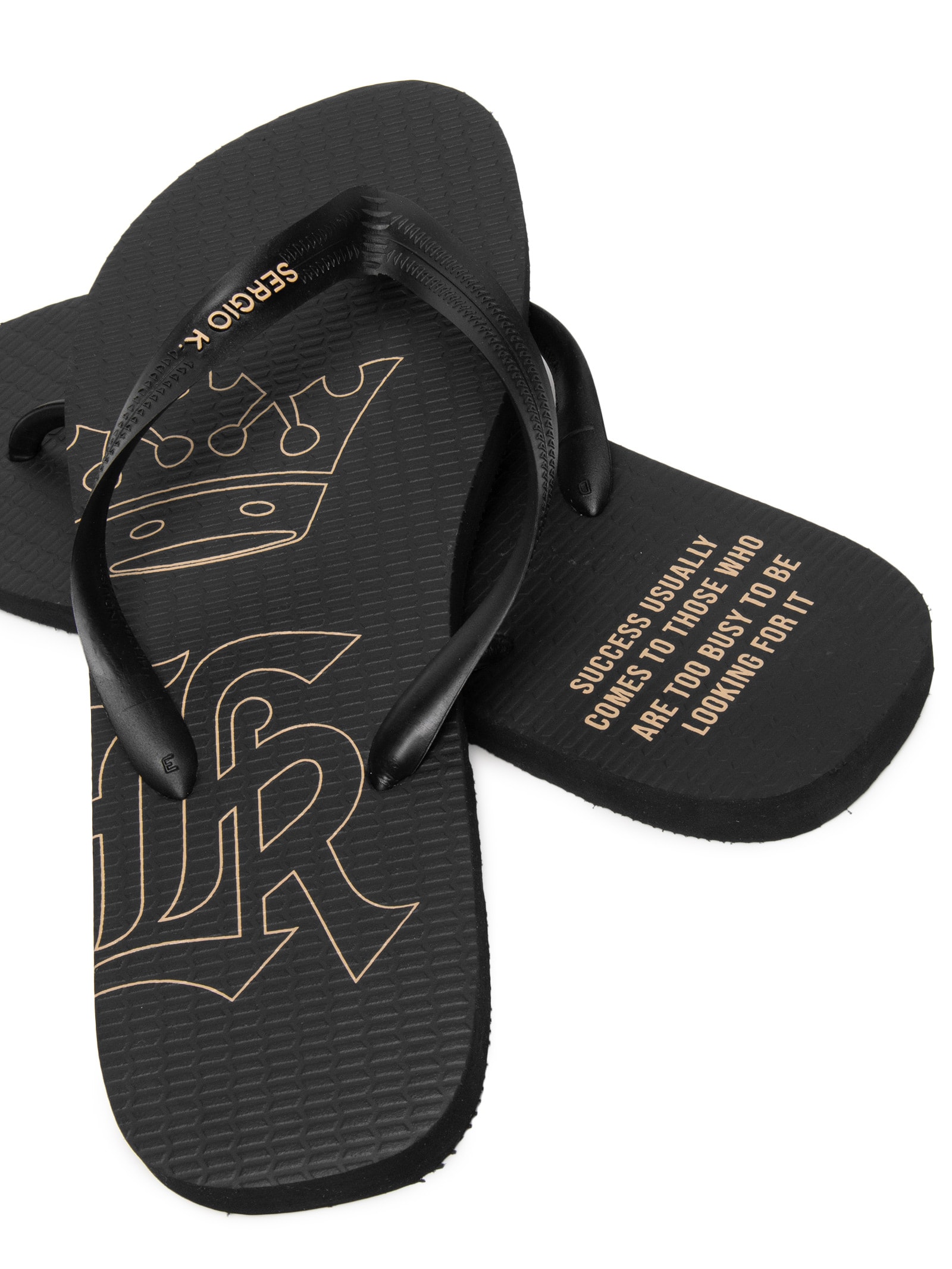Chinelo Masculino Estampado Logo Repeat Preto Sergio K