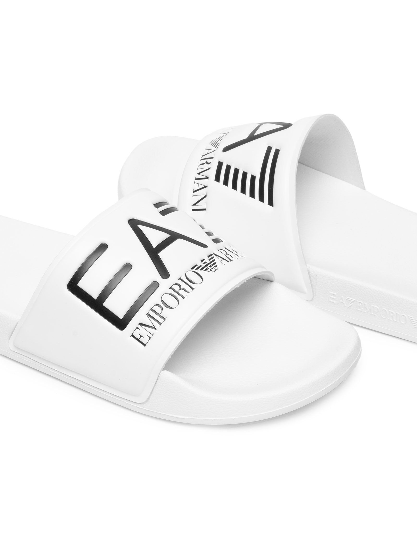 Chinelo Slide Masculino Scarpa Piatta Branco Ea7 Emporio Armani
