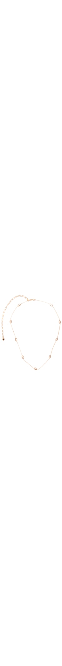 Choker Feminina Ovais Cristais Corrente Finissima - Dourado