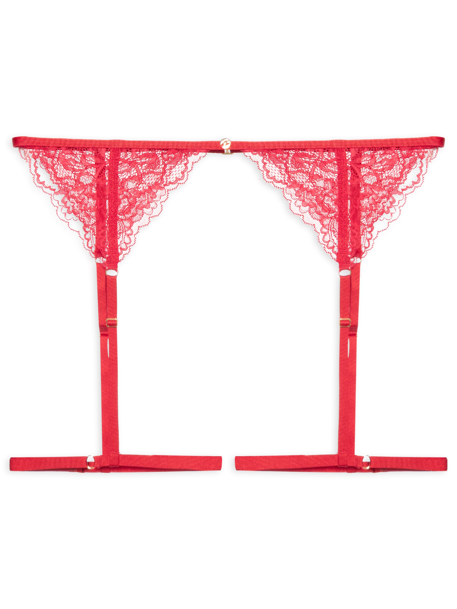 Cinta Liga Em Renda Vermelho Hope