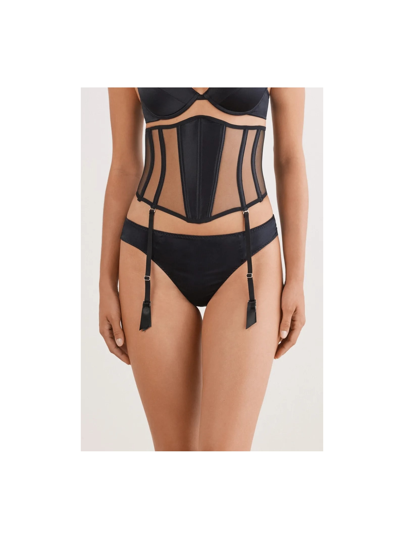 Cinta Liga Handcrafted Luxury Preto Intimissimi