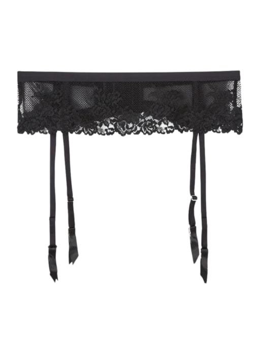 Cinta Liga Pretty Flowers – Preto