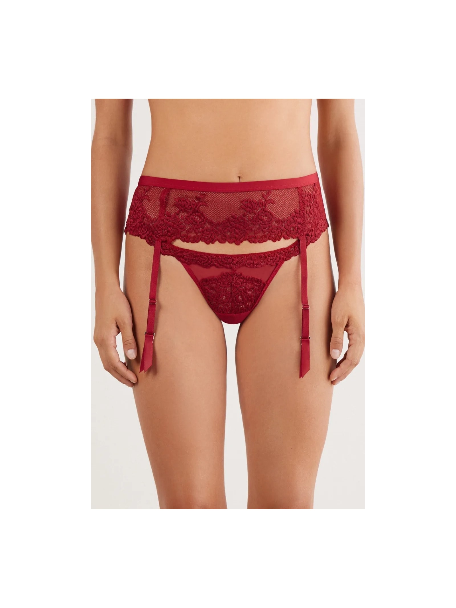 Cinta Liga Pretty Flowers Vermelho Intimissimi