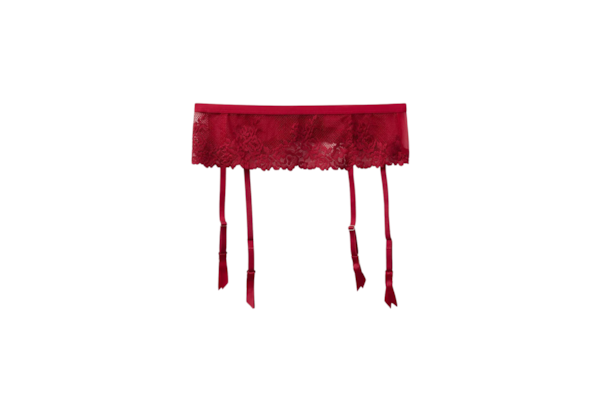 Cinta Liga Pretty Flowers - Vermelho