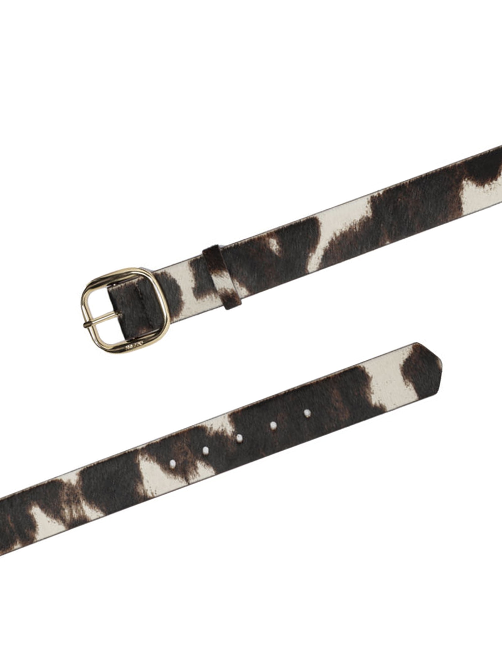 Cinto Animal Print Pelo Largo Fivela Metal Animal Print Arezzo