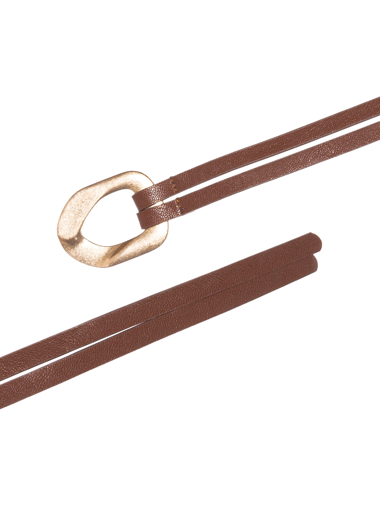 Cinto Feminino Amarração Com Fivela Orgânica Marrom Market 33