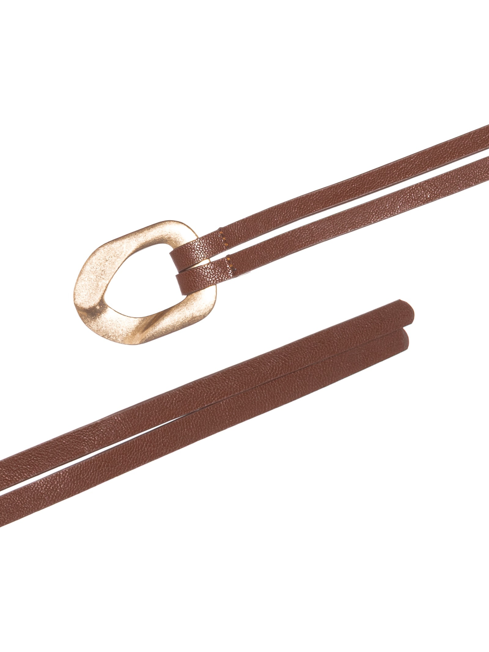 Cinto Feminino Amarração Com Fivela Orgânica Marrom Market 33
