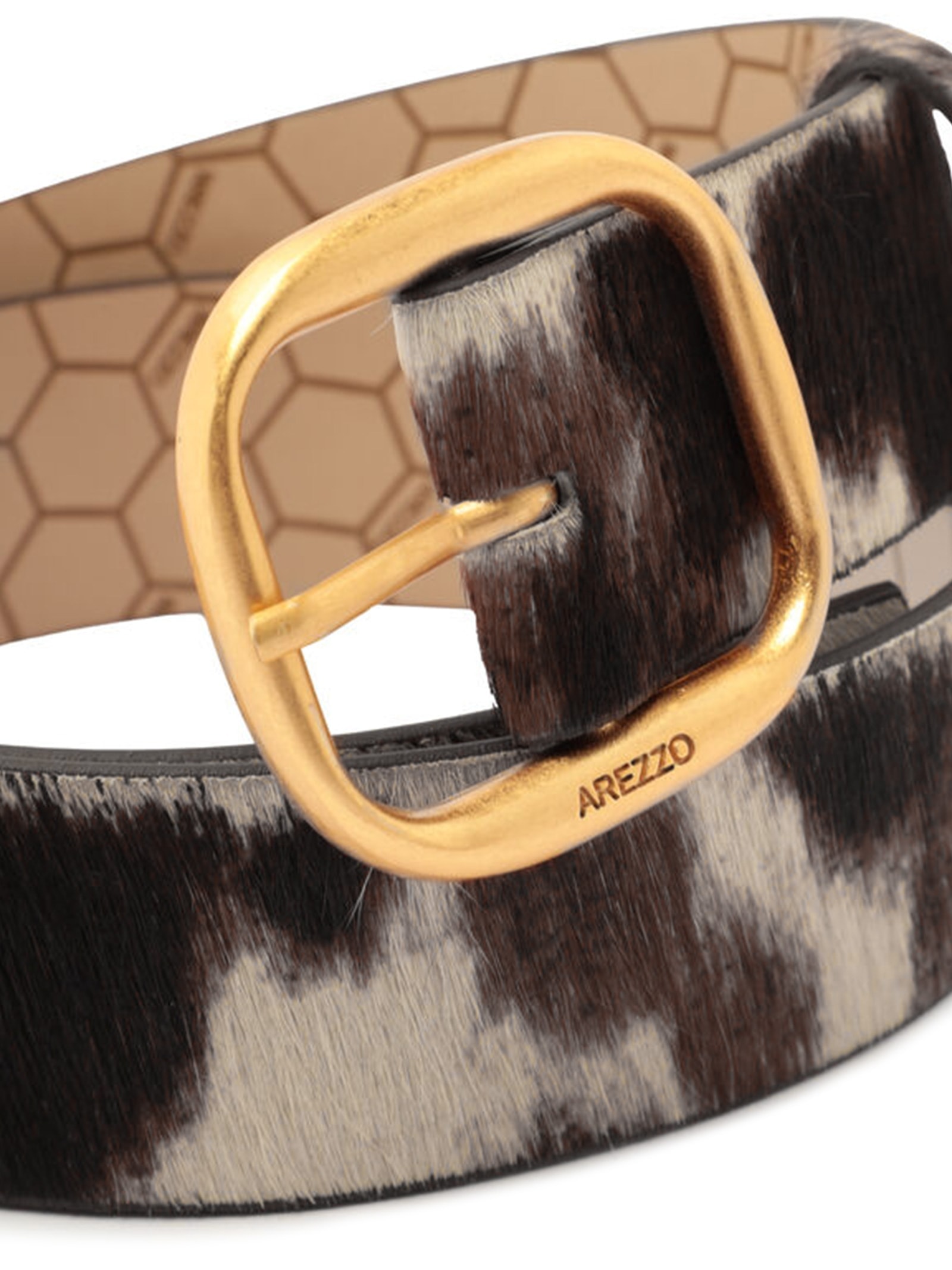 Cinto Feminino Animal Print Pelo Largo Fivela Metal Animal Print Arezzo