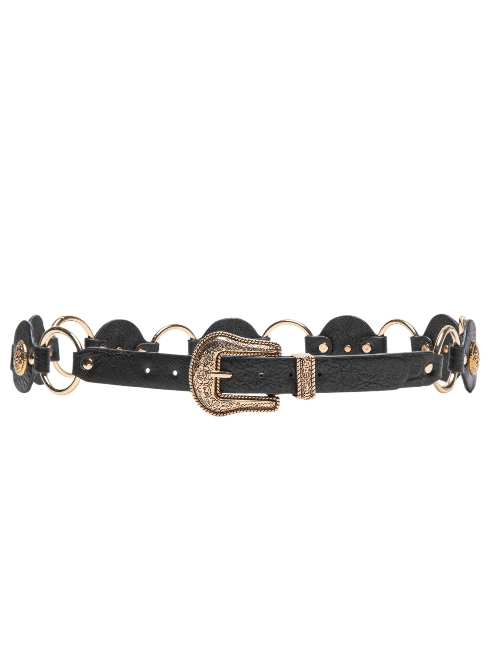 Cinto Feminino Boho Com Argolas Preto Market 33