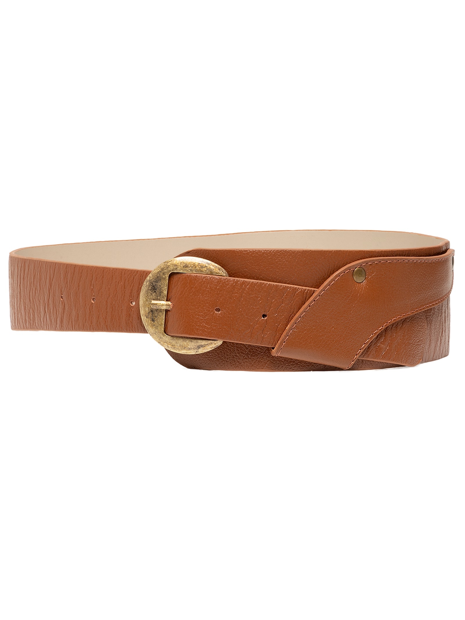 Cinto Feminino Boho Em Couro Marrom Market 33