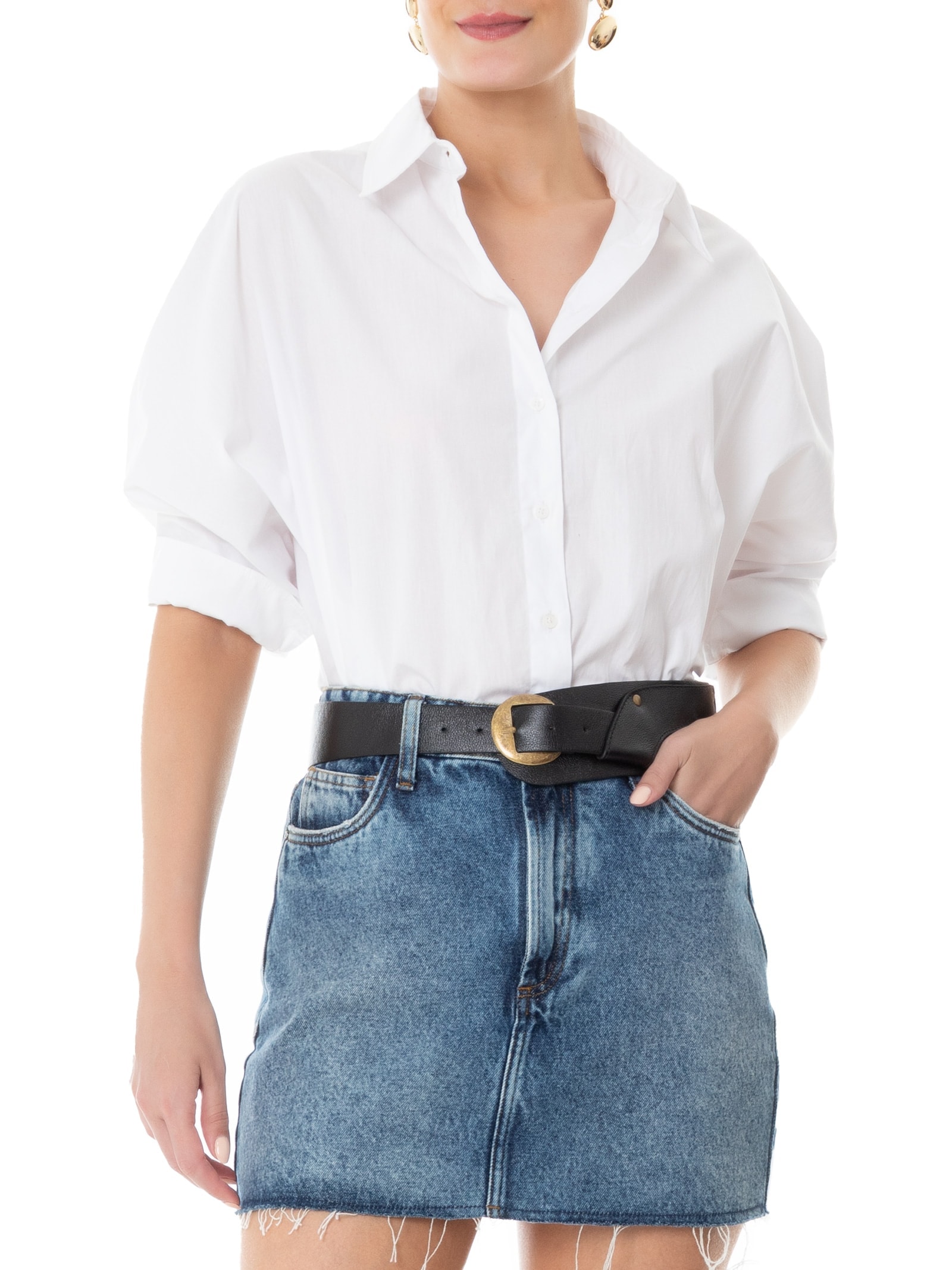 Cinto Feminino Boho Em Couro Preto  Market 33