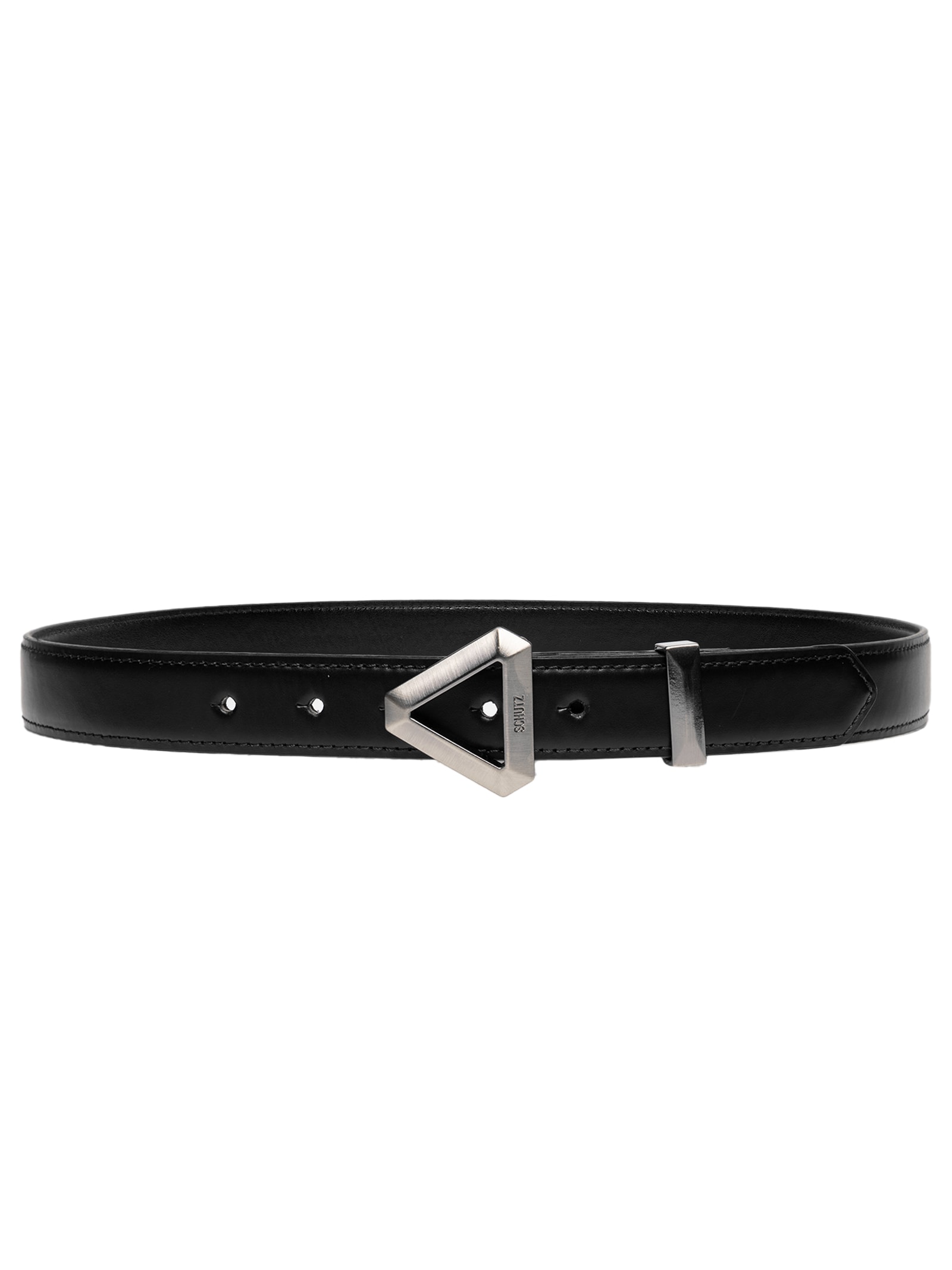 Cinto Feminino Bold Triangle Couro Médio Preto Schutz