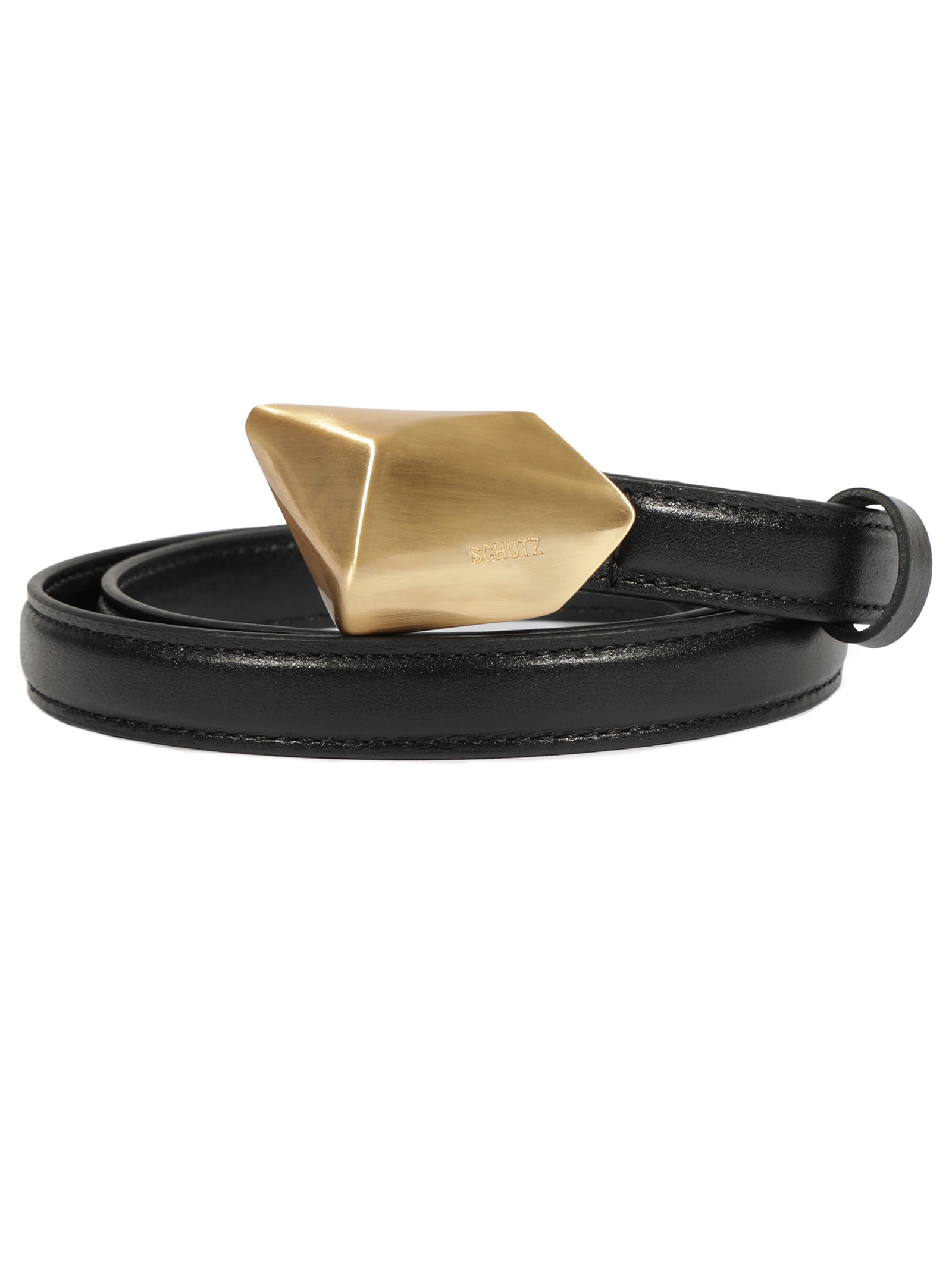 Cinto Feminino Bubble Couro Preto Schutz