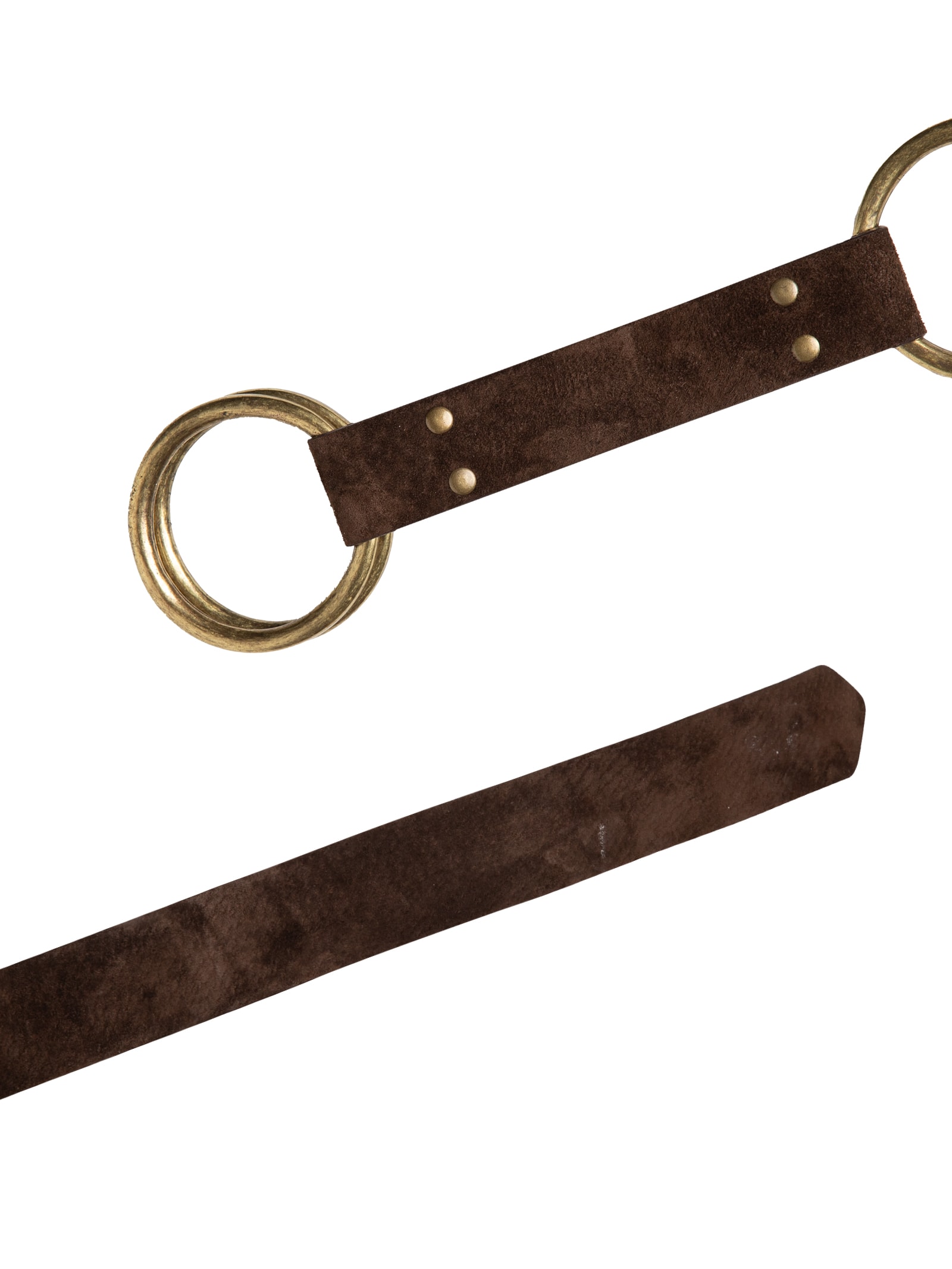 Cinto Feminino Camurça Com Argolas Marrom Maria Filó