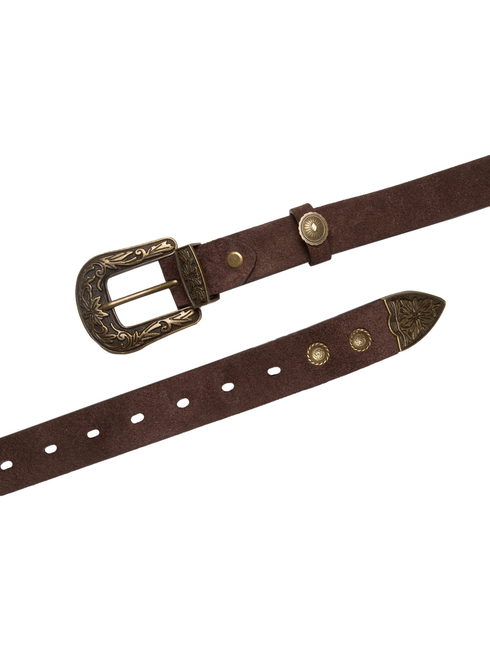 Cinto Feminino Camurça Fivela Western Marrom Maria Filó