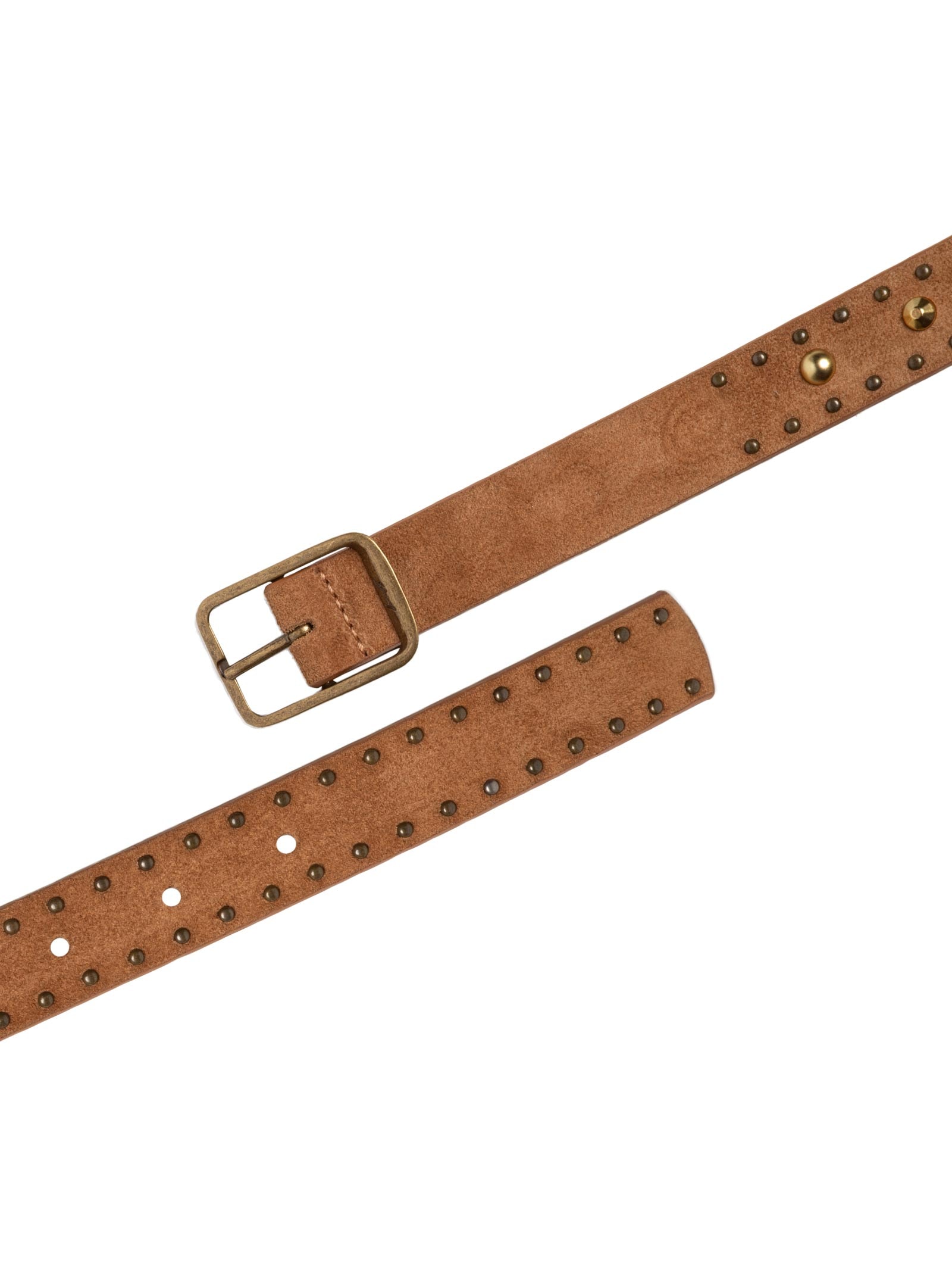 Cinto Feminino Camurção Caramelo Enfeites Ouro Velho Claro Marrom Luiza Barcelos