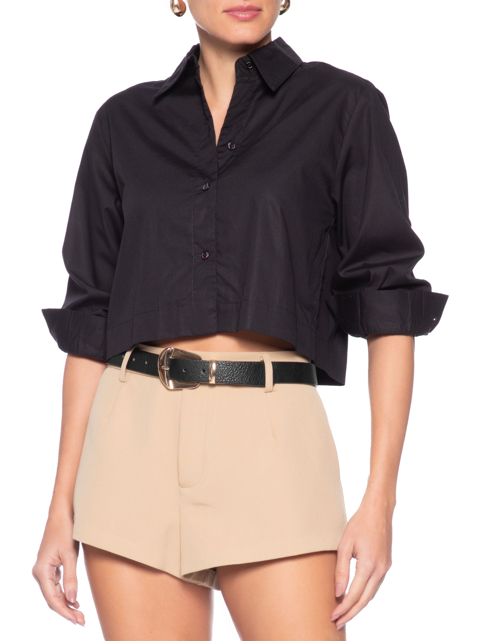 Cinto Feminino Com Fivela Assimétrica – Preto Market 33