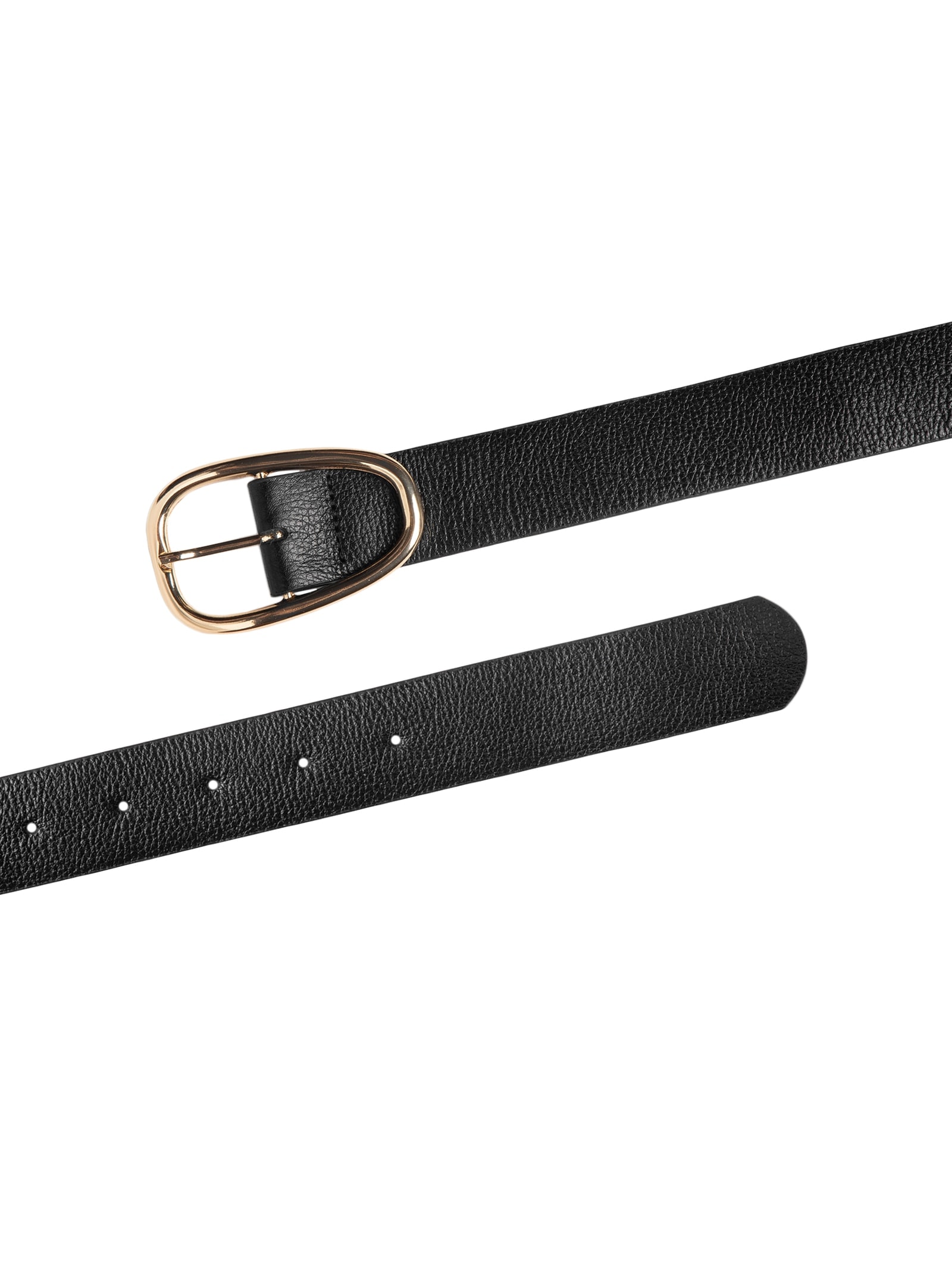 Cinto Feminino Com Fivela Dourada Em Couro Preto '2Essential