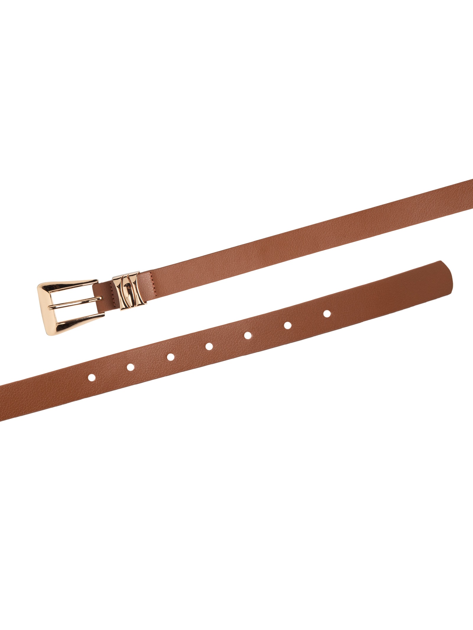 Cinto Feminino Com Fivela E Passante Metálicos Bege Basiq