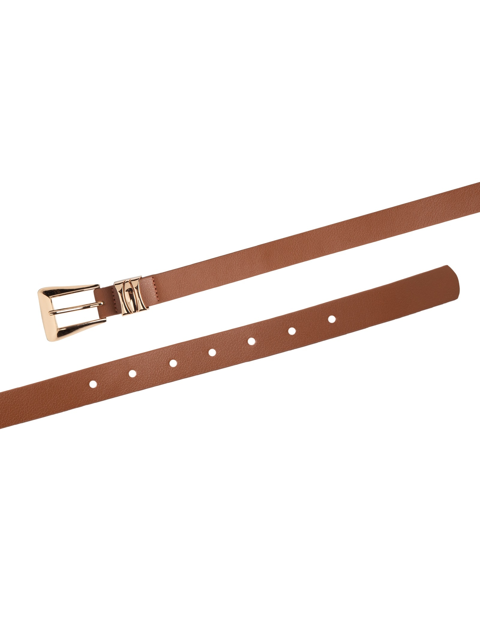 Cinto Feminino Com Fivela E Passante Metálicos Bege Basiq