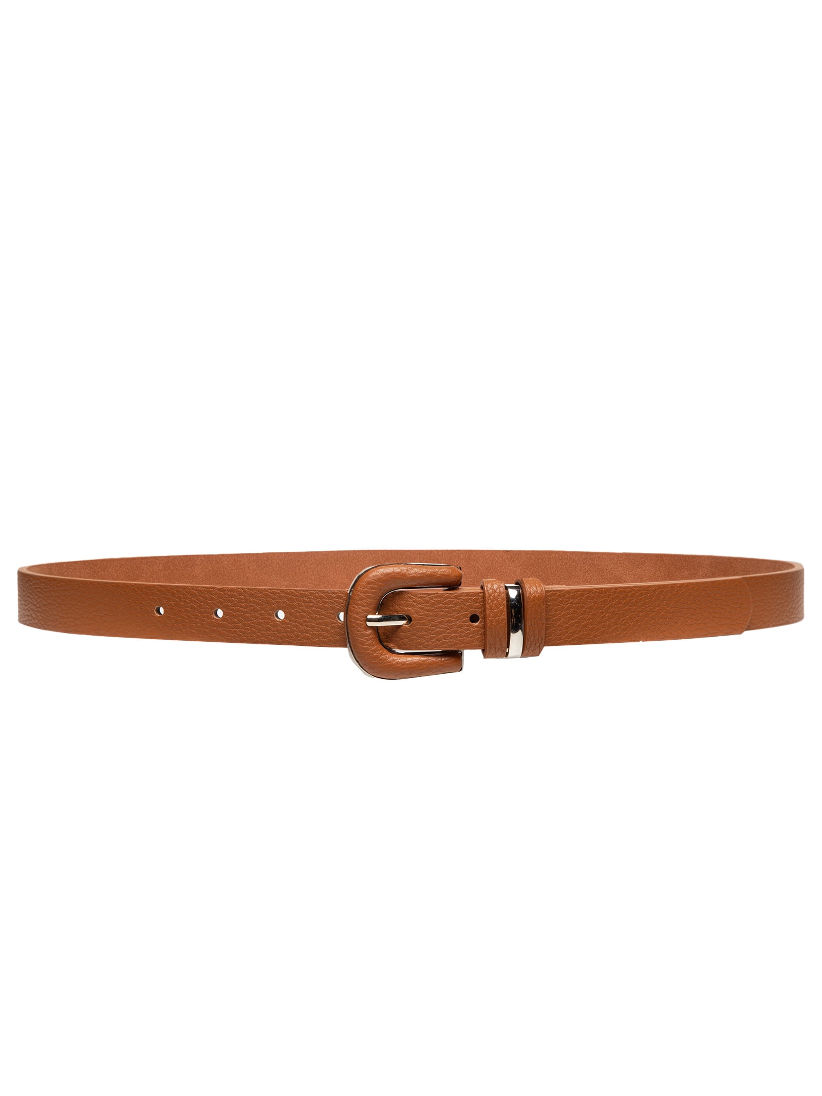 Cinto Feminino Com Fivela Encapada E Detalhes Metálicos Bege Basiq