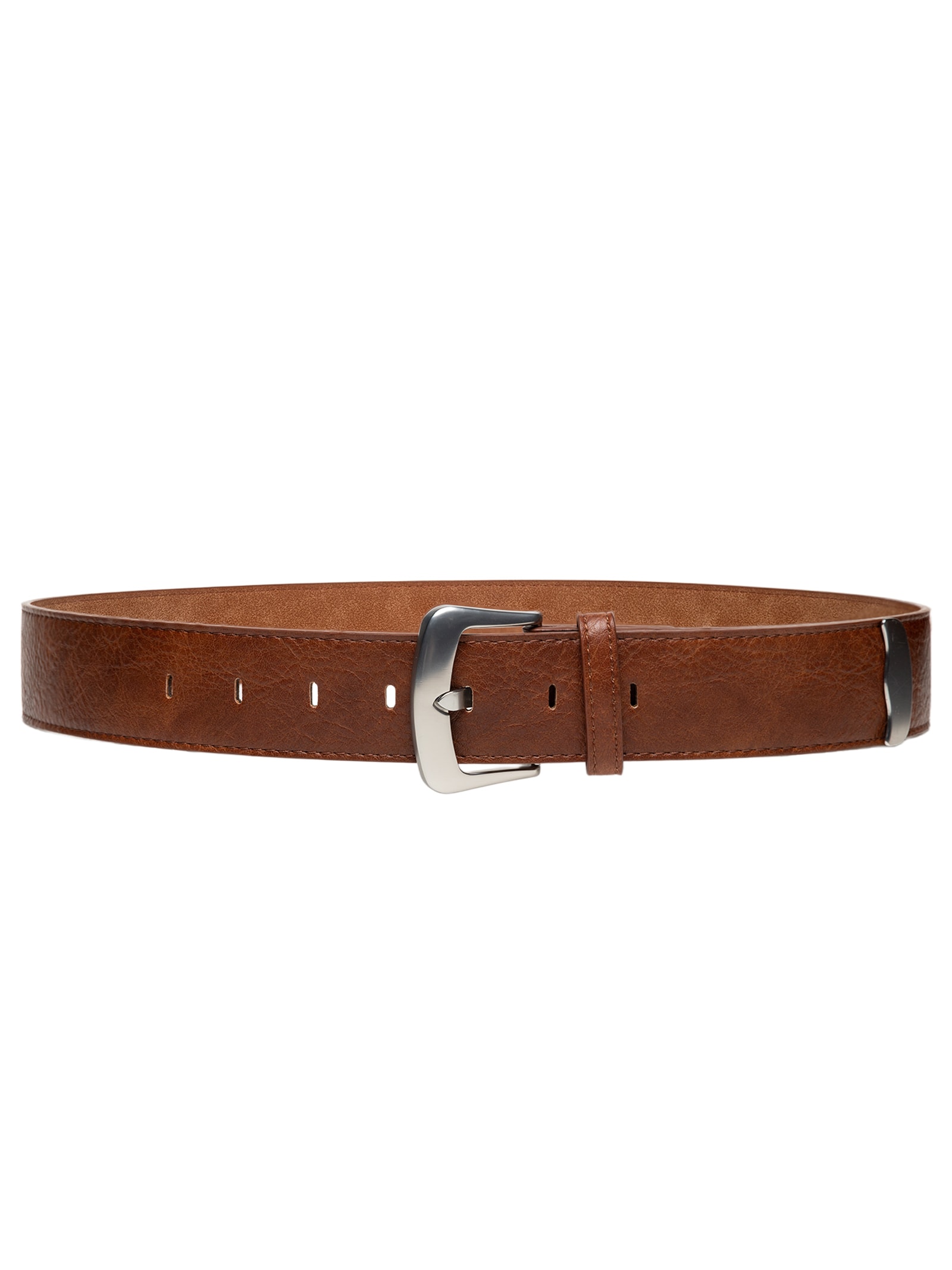 Cinto Feminino Com Fivela Prateada Marrom Market 33