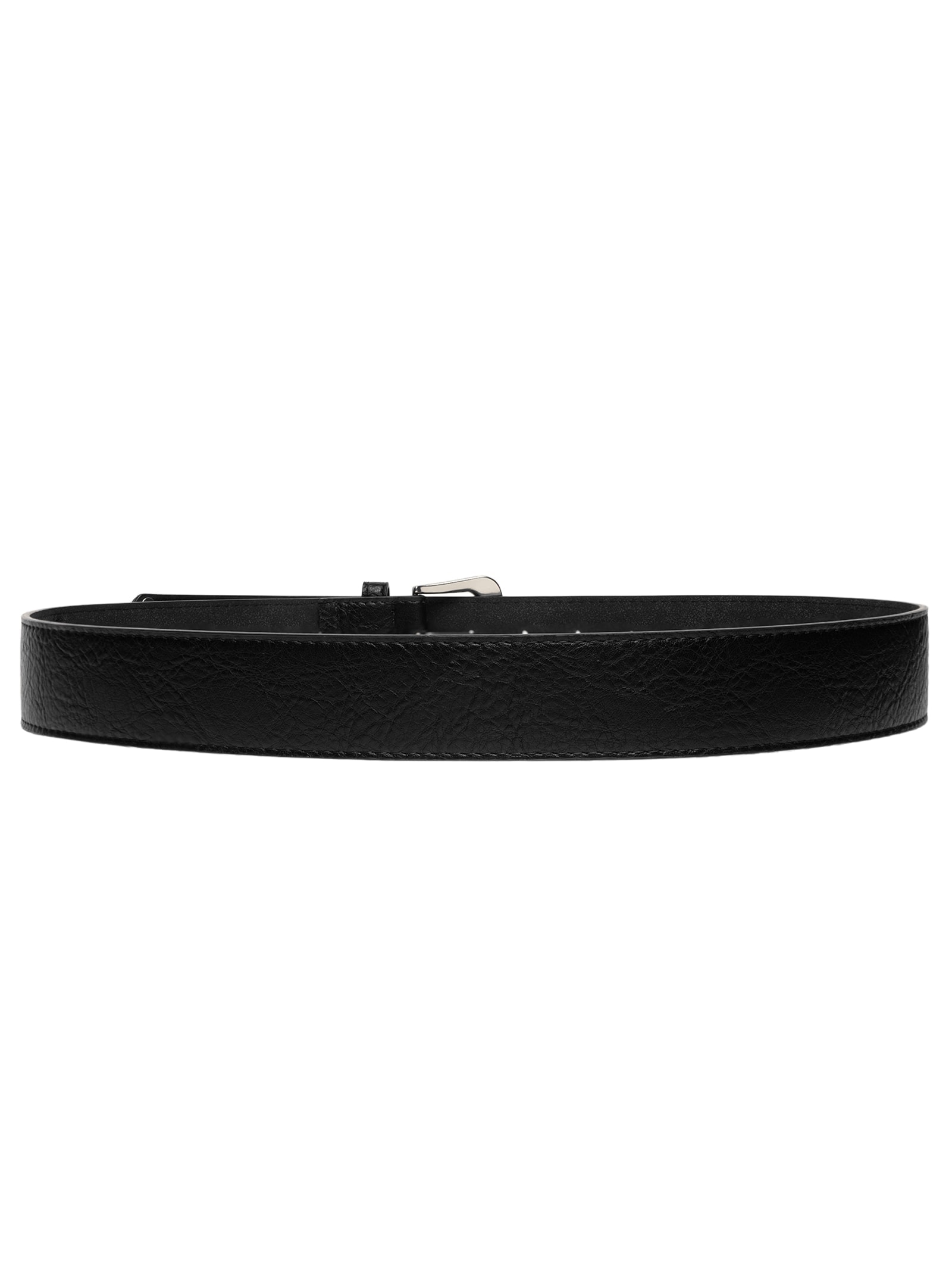 Cinto Feminino Com Fivela Prateada Preto Market 33
