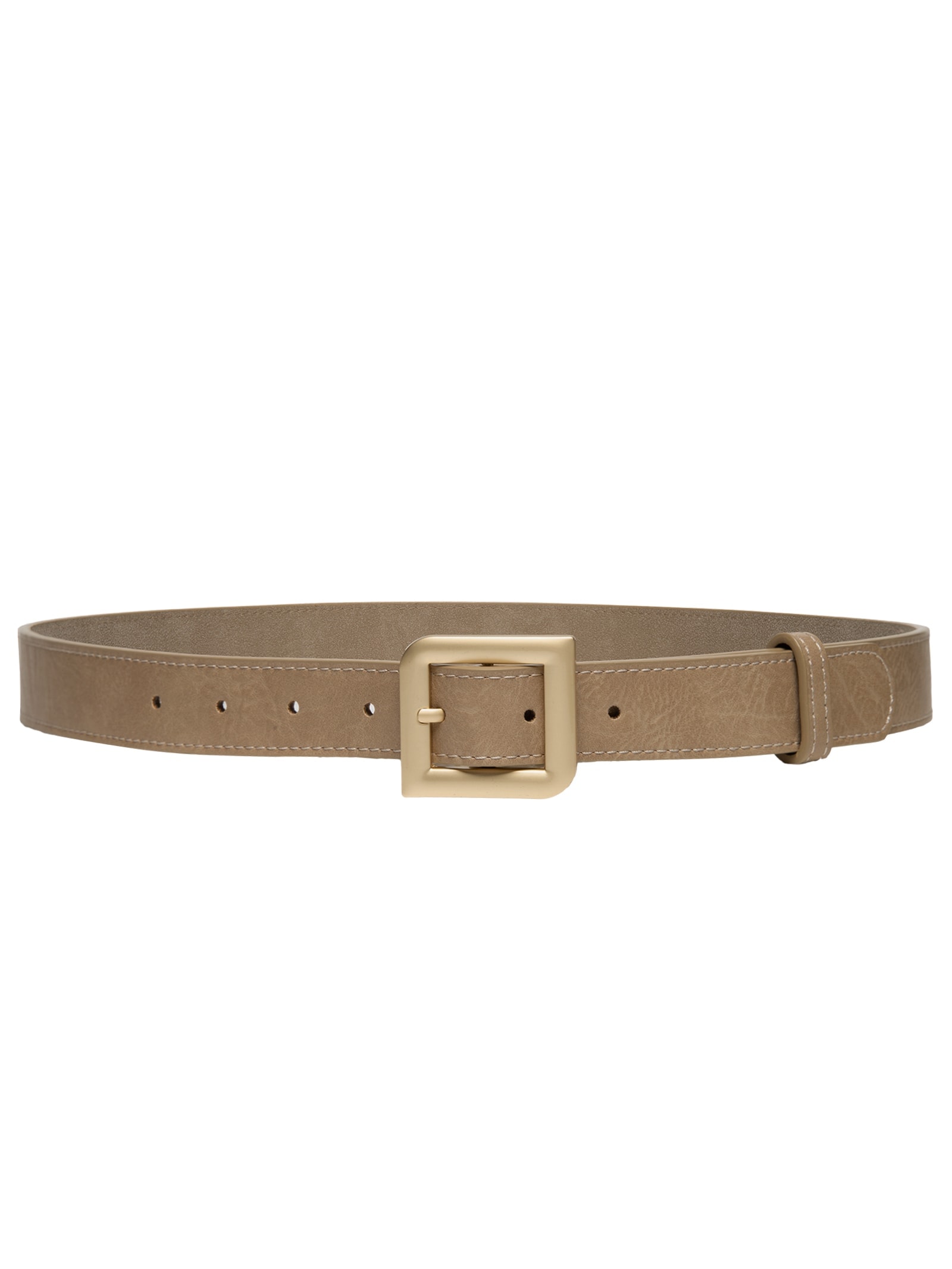 Cinto Feminino Com Fivela Quadrada Bege Market 33
