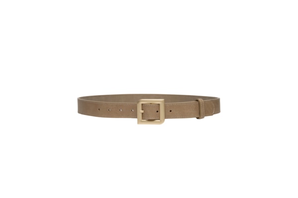 Cinto Feminino Com Fivela Quadrada - Bege