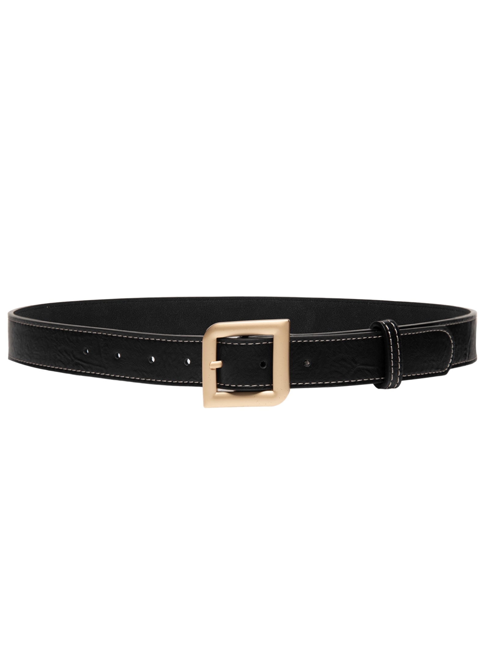 Cinto Feminino Com Fivela Quadrada Preto Market 33