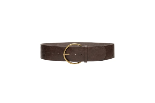 Cinto Feminino Com Fivela Redonda - Marrom