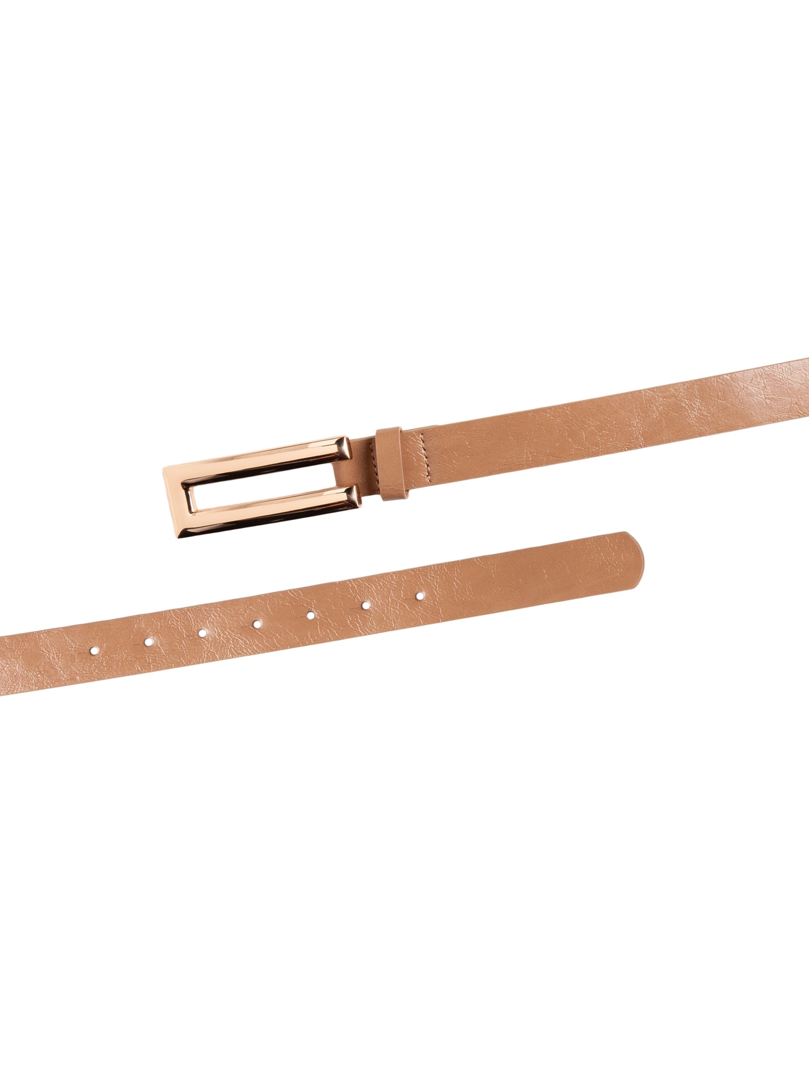 Cinto Feminino Com Fivela Retangular Bege Market 33