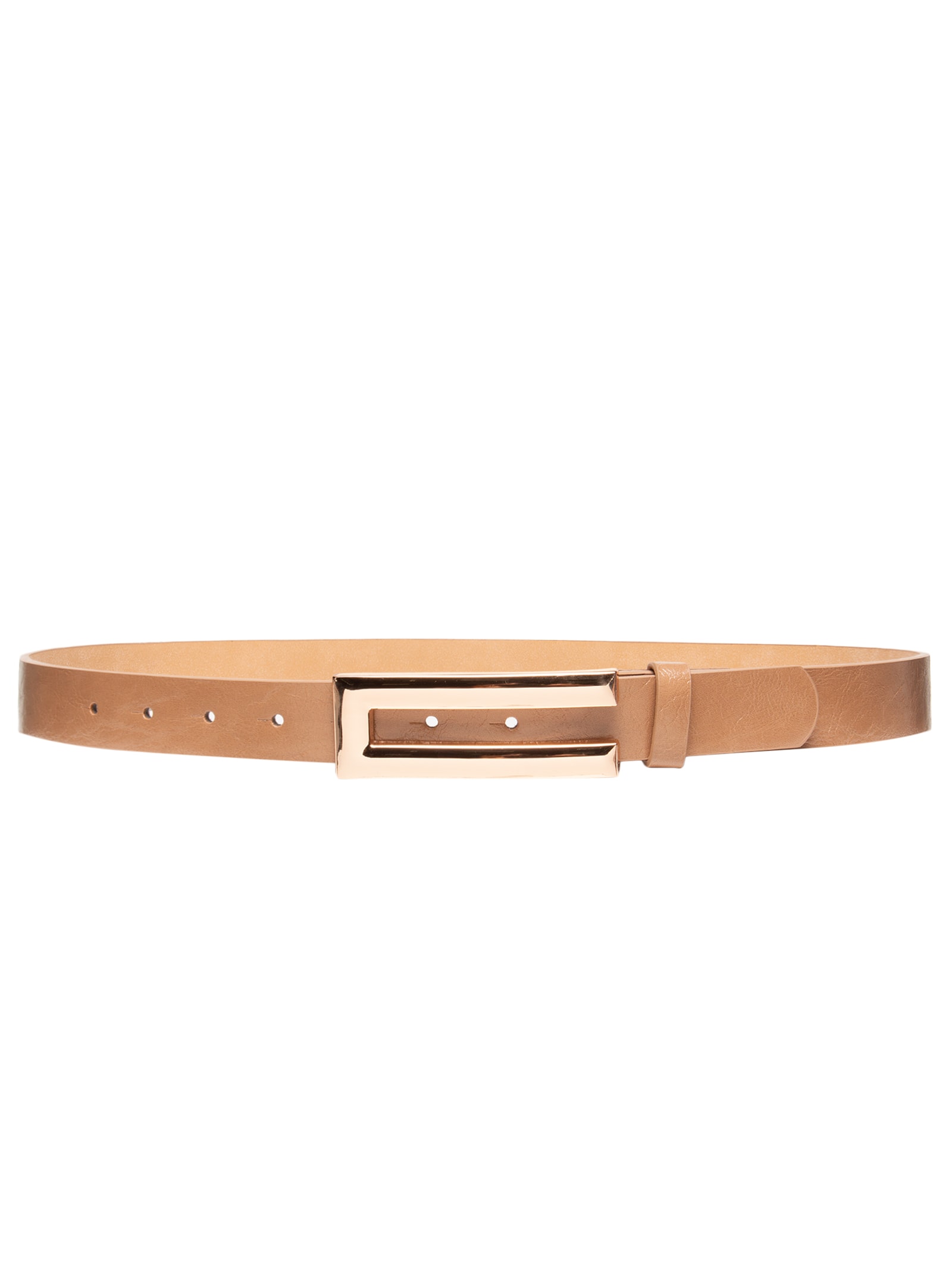 Cinto Feminino Com Fivela Retangular Bege Market 33
