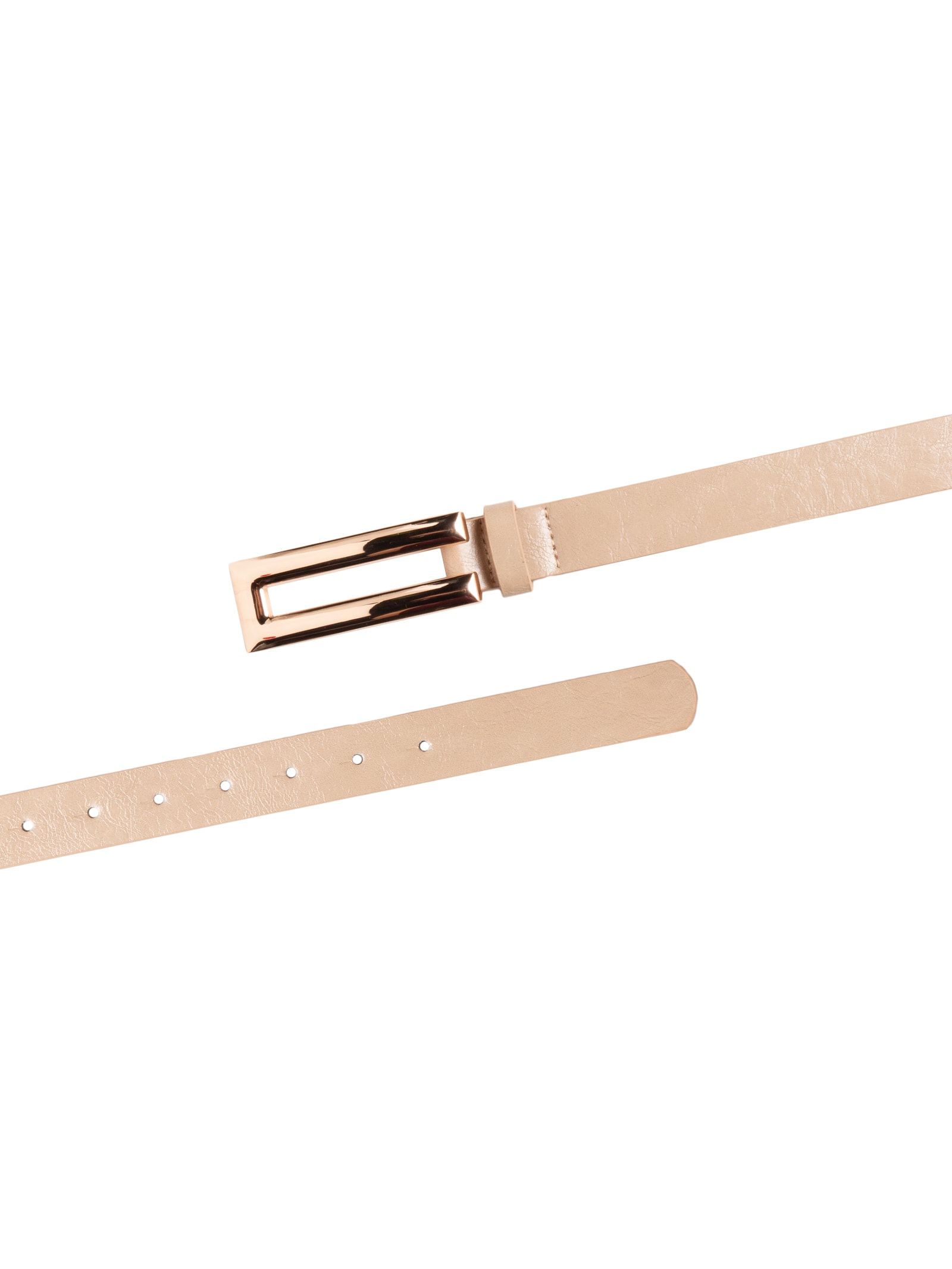 Cinto Feminino Com Fivela Retangular Bege Market 33