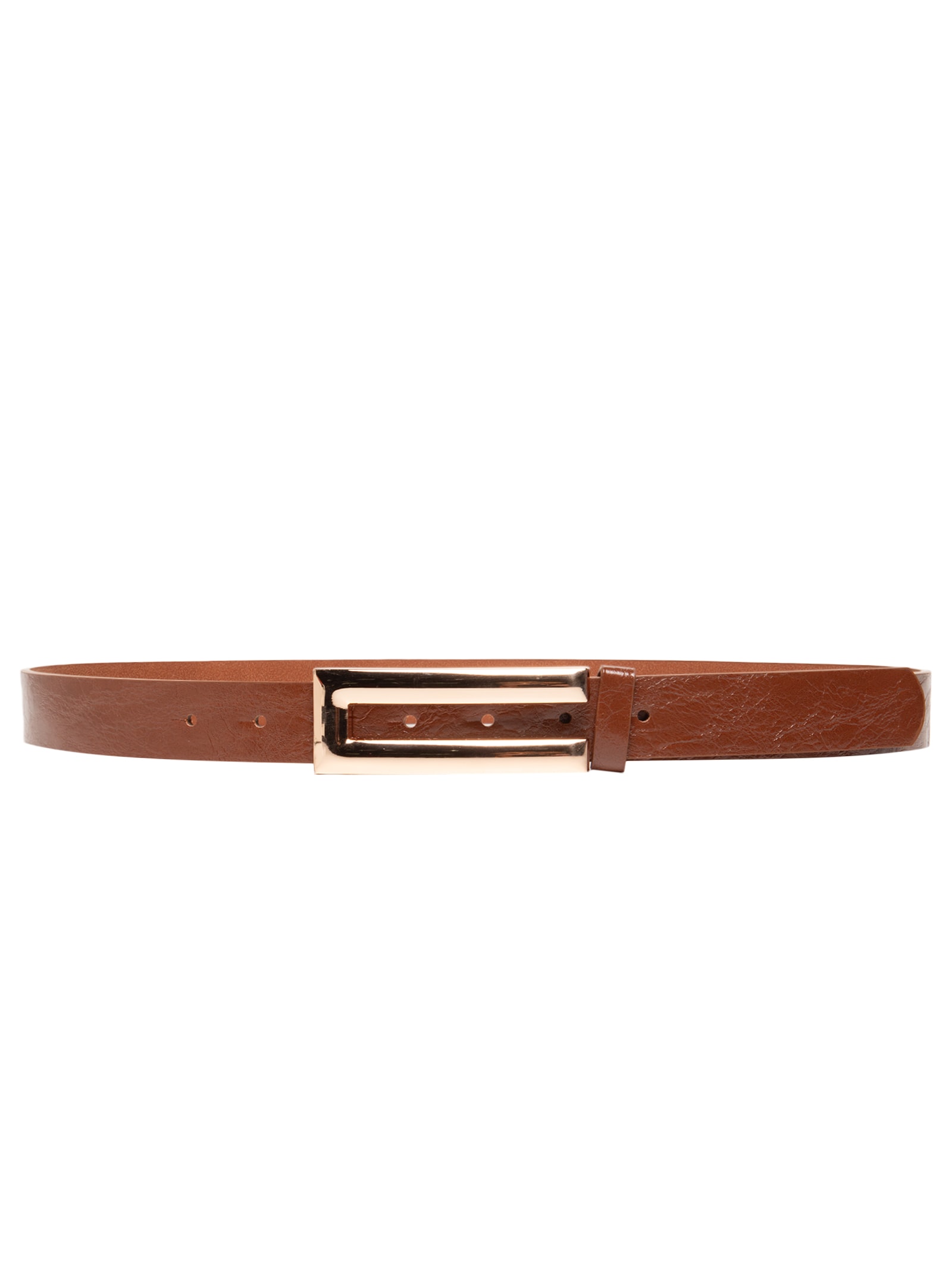 Cinto Feminino Com Fivela Retangular Marrom Market 33